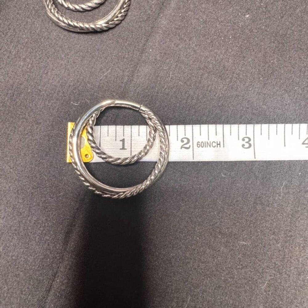 Ask & Embla Silver Essa Hoop Ear Hangers - Picture 5 of 6